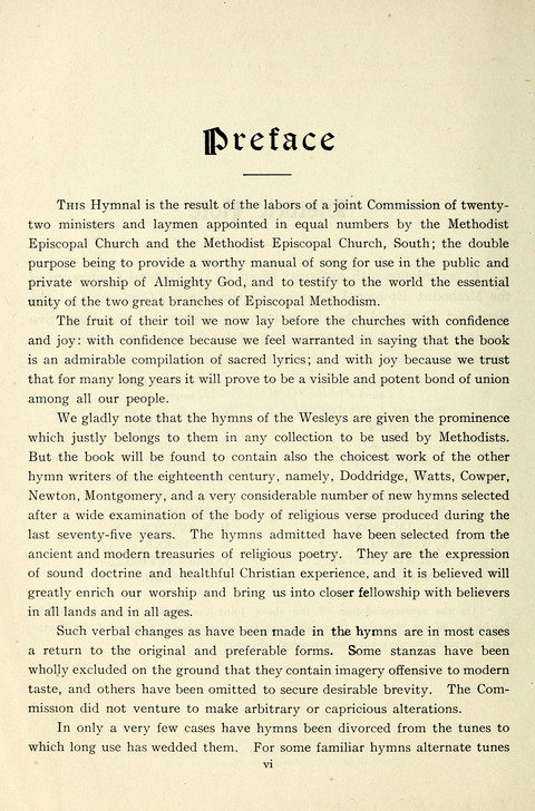 The Methodist Hymnal: Official hymnal of the methodist episcopal church and the methodist episcopal church, south page ix