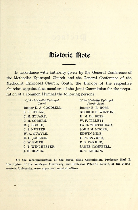 The Methodist Hymnal: Official hymnal of the methodist episcopal church and the methodist episcopal church, south page viii