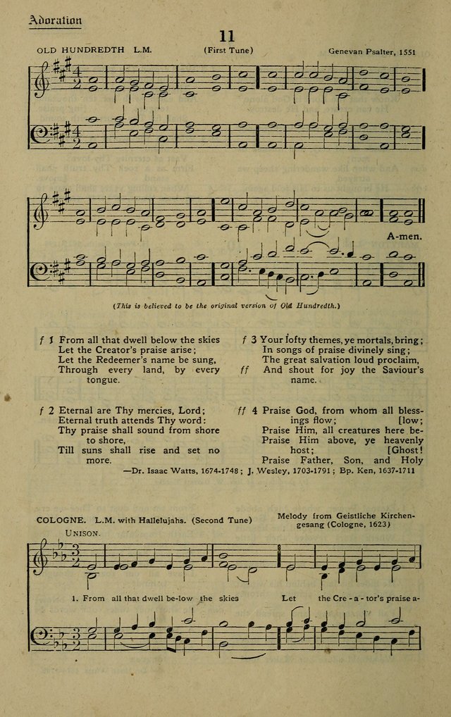 Methodist Hymn and Tune Book: official hymn book of the Methodist Church page 10