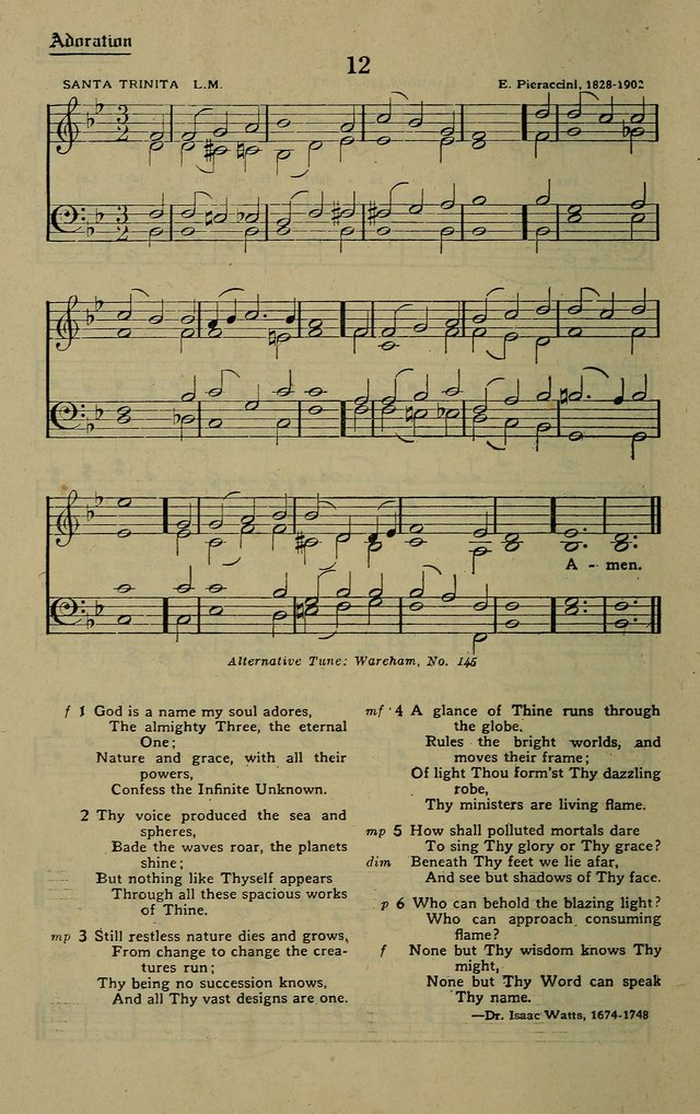 Methodist Hymn and Tune Book: official hymn book of the Methodist Church page 12
