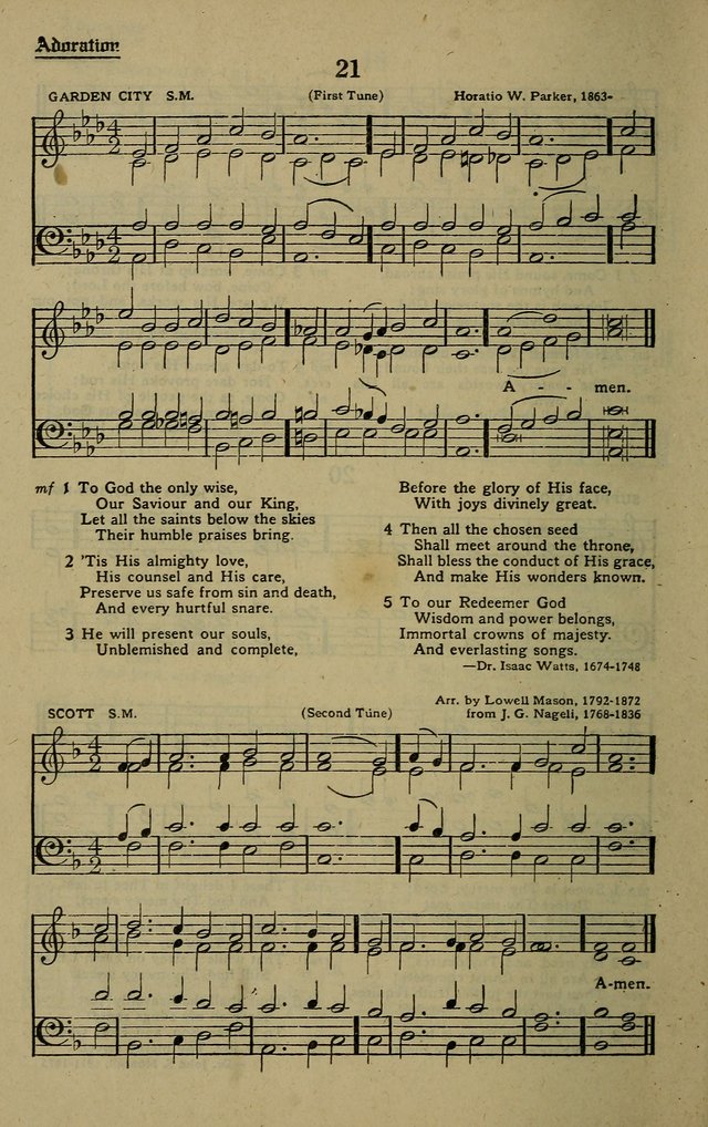 Methodist Hymn and Tune Book: official hymn book of the Methodist Church page 20