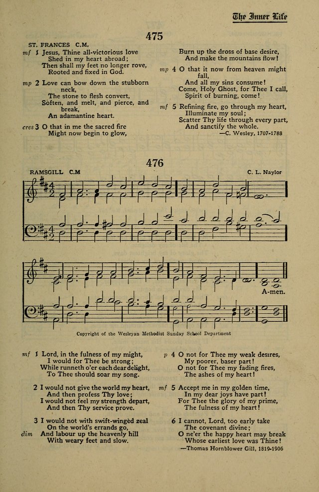 Methodist Hymn and Tune Book: official hymn book of the Methodist Church page 523