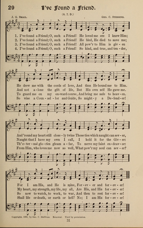 Messages of Love Hymn Book: for Gospel, Sunday School, Special Services and Home Singing page 29