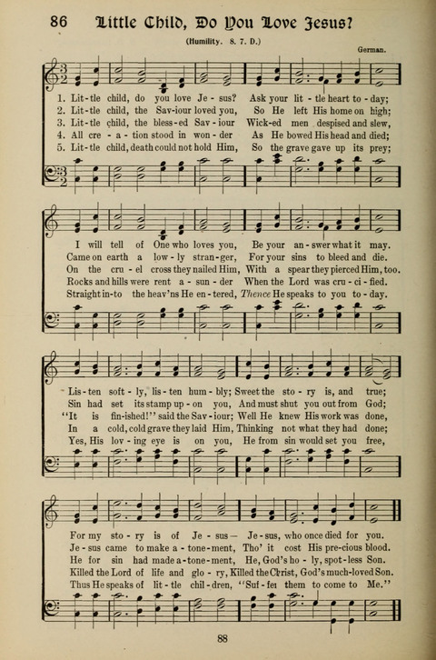 Messages of Love Hymn Book: for Gospel, Sunday School, Special Services and Home Singing page 86