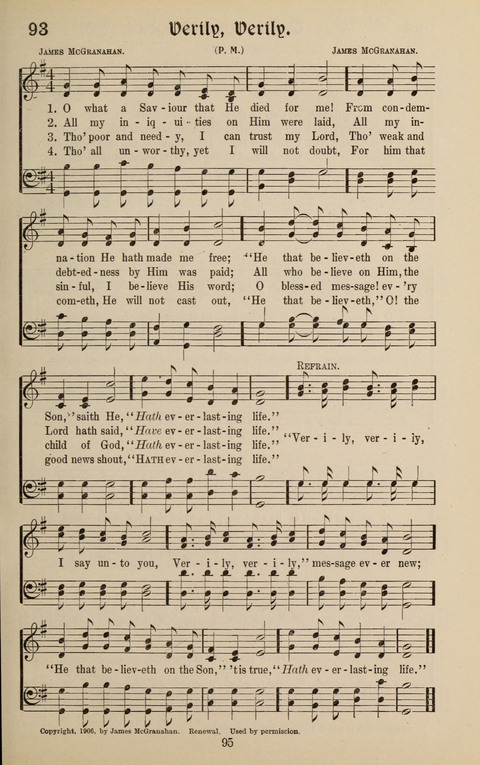 Messages of Love Hymn Book: for Gospel, Sunday School, Special Services and Home Singing page 93