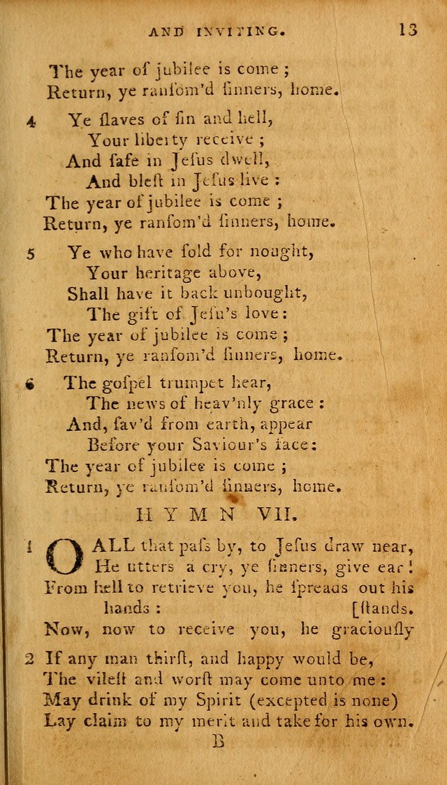 The Methodist Pocket Hymn-book, revised and improved: designed as a constant companion for the pious, of all denominations (30th ed.) page 13