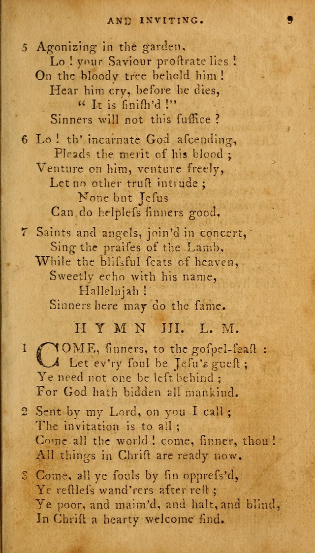 The Methodist Pocket Hymn-book, revised and improved: designed as a constant companion for the pious, of all denominations (30th ed.) page 9