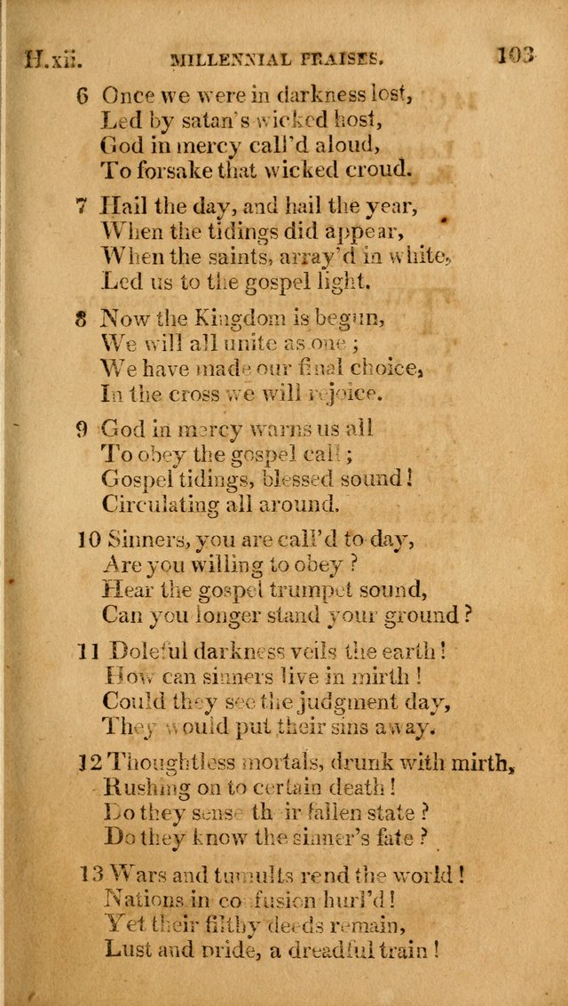 Millennial Praises: containing a collection of gospel hymns, in four parts; adapted to the day of Christ