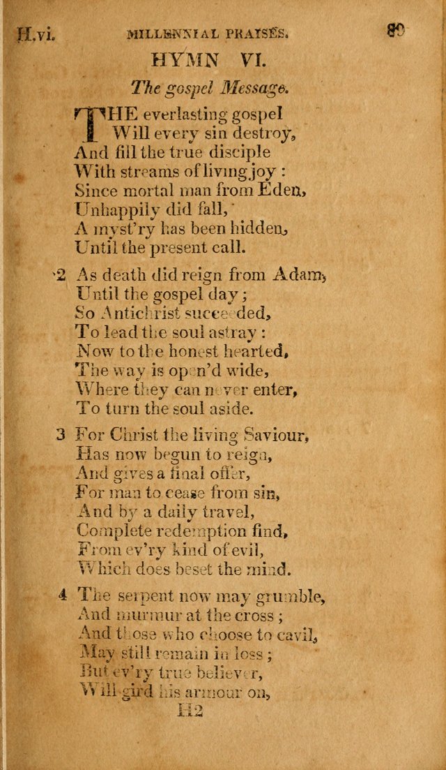 Millennial Praises: containing a collection of gospel hymns, in four parts; adapted to the day of Christ