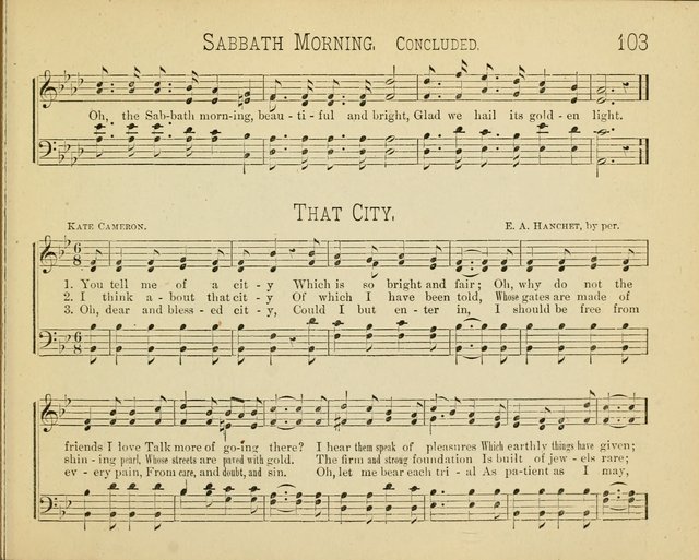 Minnetonka Songs: for Sabbath Schools, compiled especially for the Minnetonka Sabbath-School Assembly page 103
