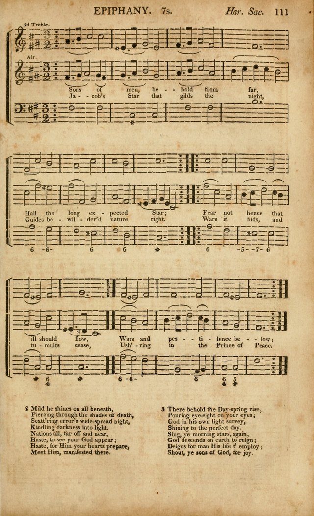 Musica Sacra: or, Springfield and Utica Collections United: consisting of Psalm and hymn tunes, anthems, and chants (2nd revised ed.) page 111