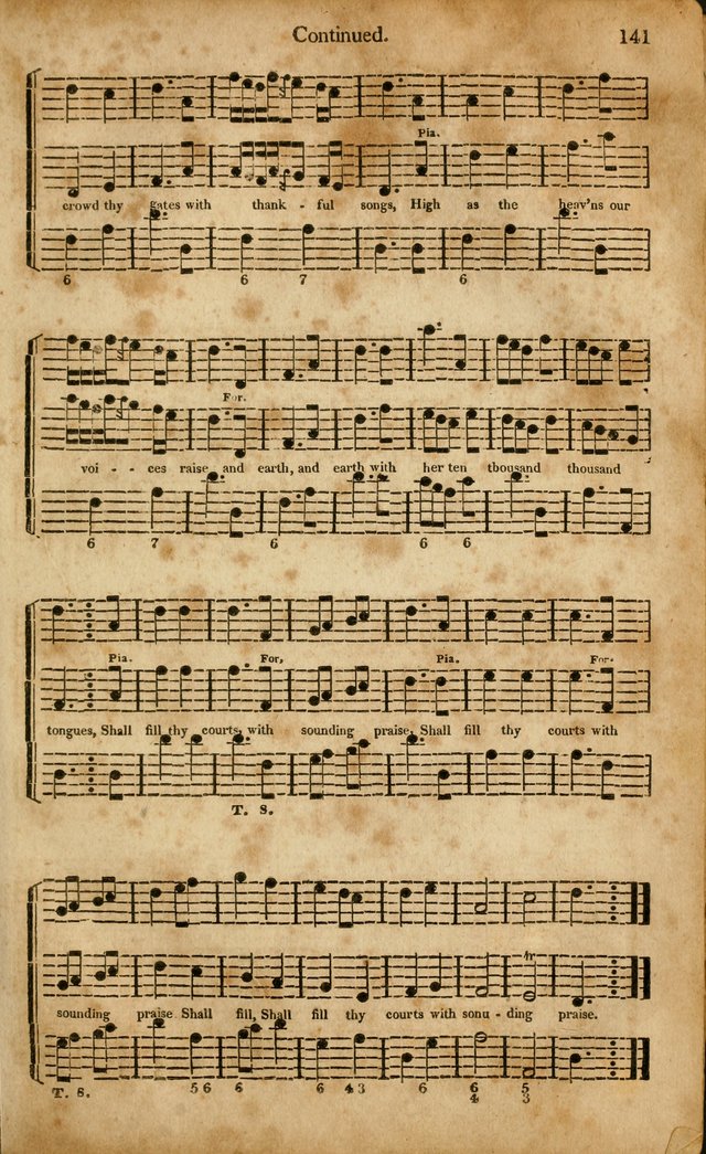 Musica Sacra: or, Springfield and Utica Collections United: consisting of Psalm and hymn tunes, anthems, and chants (2nd revised ed.) page 141