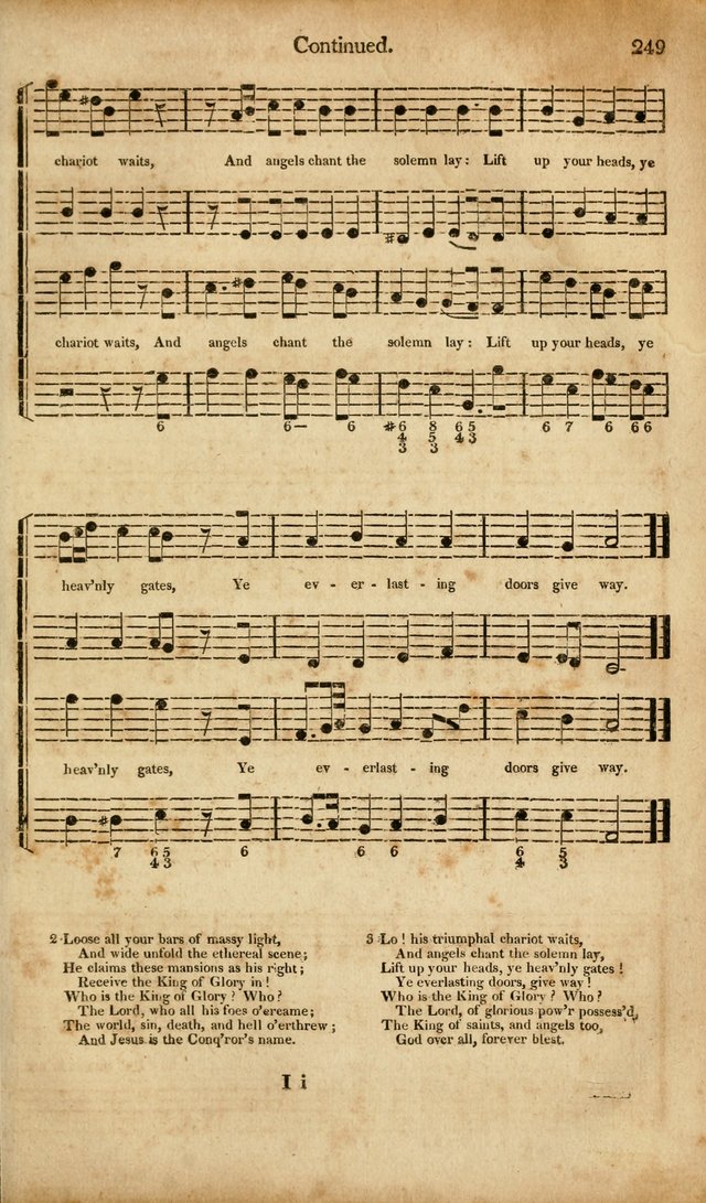 Musica Sacra: or, Springfield and Utica Collections United: consisting of Psalm and hymn tunes, anthems, and chants (2nd revised ed.) page 249