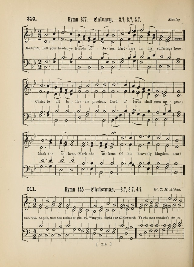 Methodist Tune Book: a collection of tunes adapted to the Methodist Hymn book page 214
