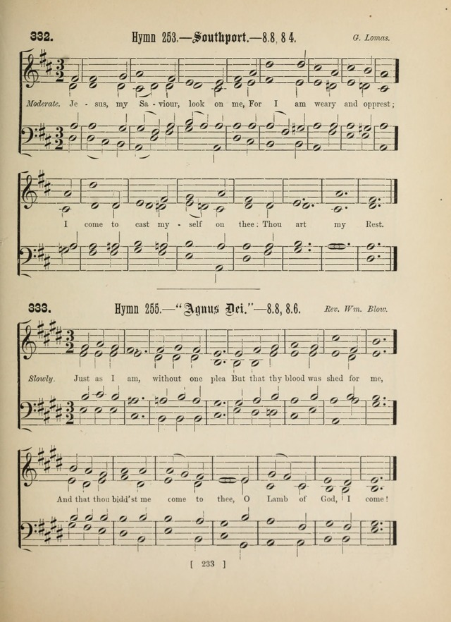 Methodist Tune Book: a collection of tunes adapted to the Methodist Hymn book page 233