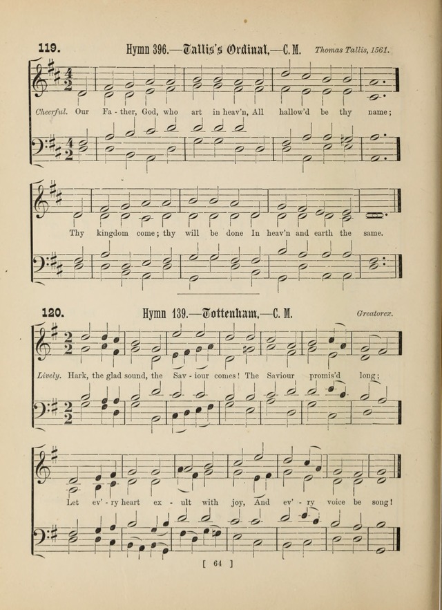 Methodist Tune Book: a collection of tunes adapted to the Methodist Hymn book page 64