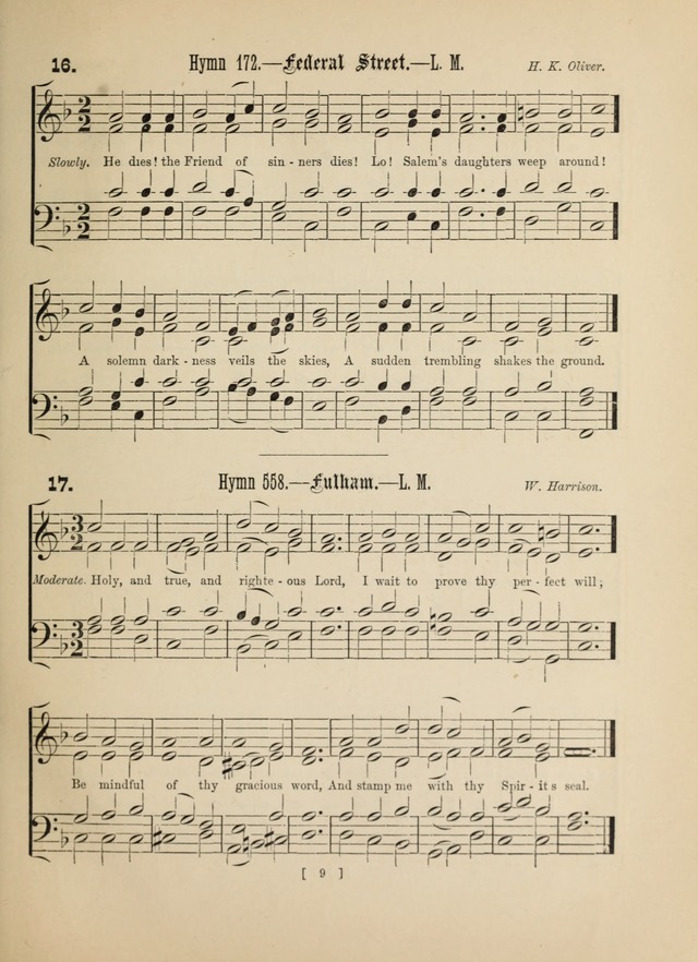 Methodist Tune Book: a collection of tunes adapted to the Methodist Hymn book page 9