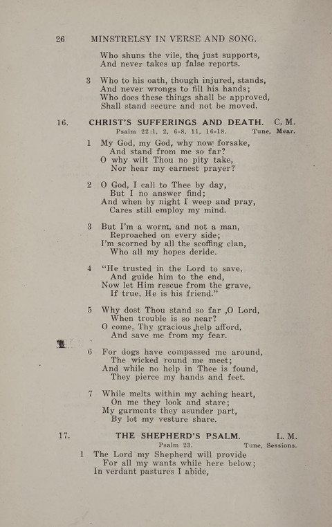 Minstrelsy In Verse and Song: Being a collection of Original Psalms, Hymns and Poems for the Home, covering a period of more than fifty years in their production page 26