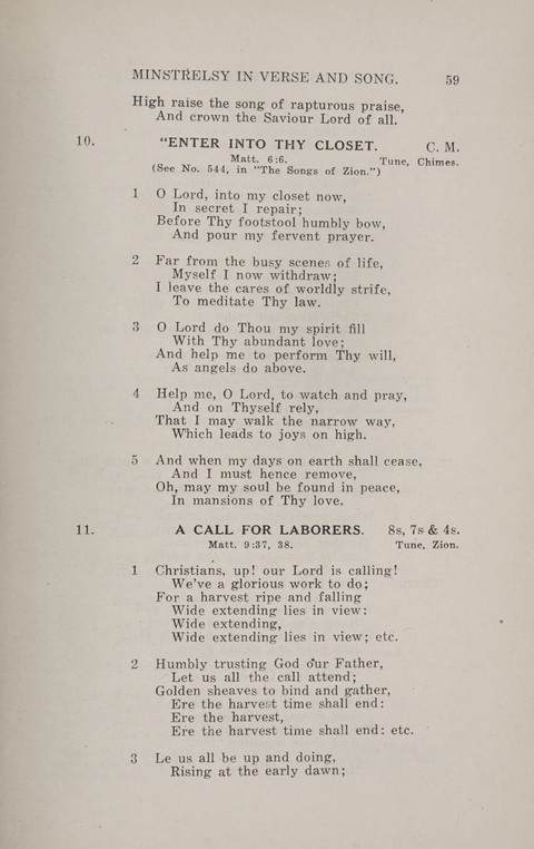 Minstrelsy In Verse and Song: Being a collection of Original Psalms, Hymns and Poems for the Home, covering a period of more than fifty years in their production page 59