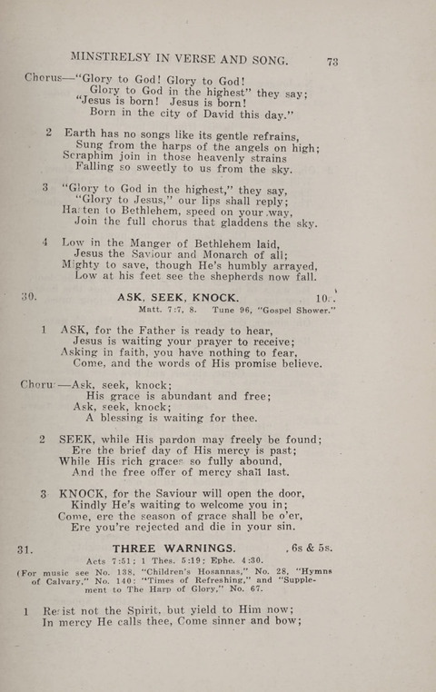 Minstrelsy In Verse and Song: Being a collection of Original Psalms, Hymns and Poems for the Home, covering a period of more than fifty years in their production page 73