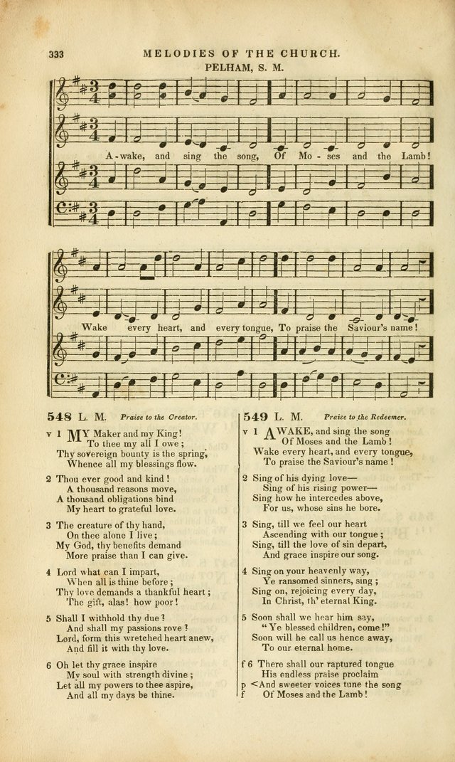 Melodies of the Church: a collection of psalms and hymns adapted to publick and social worship, seasons of revival, monthly concerts of prayer, and various similar occasions... page 334