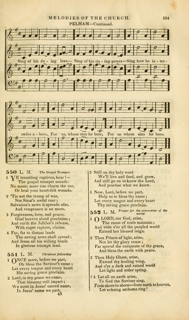 Melodies of the Church: a collection of psalms and hymns adapted to publick and social worship, seasons of revival, monthly concerts of prayer, and various similar occasions... page 335