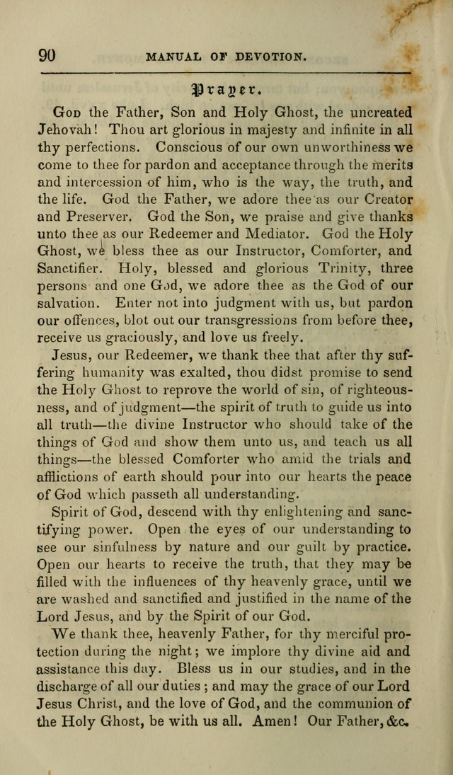 Manual of Devotion: or religious exercises for the morning and evening of each day of the month, for the use of schools and private families page 92