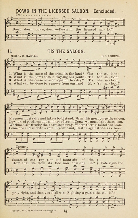 New Anti-Saloon Songs: A Collection of Temperance and Moral Reform Songs Prepared at the Request of The National Anti-Saloon League page 11