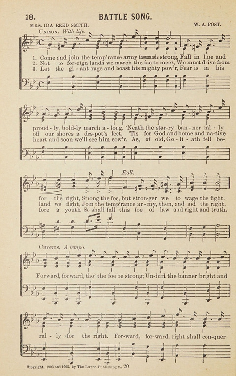 New Anti-Saloon Songs: A Collection of Temperance and Moral Reform Songs Prepared at the Request of The National Anti-Saloon League page 18