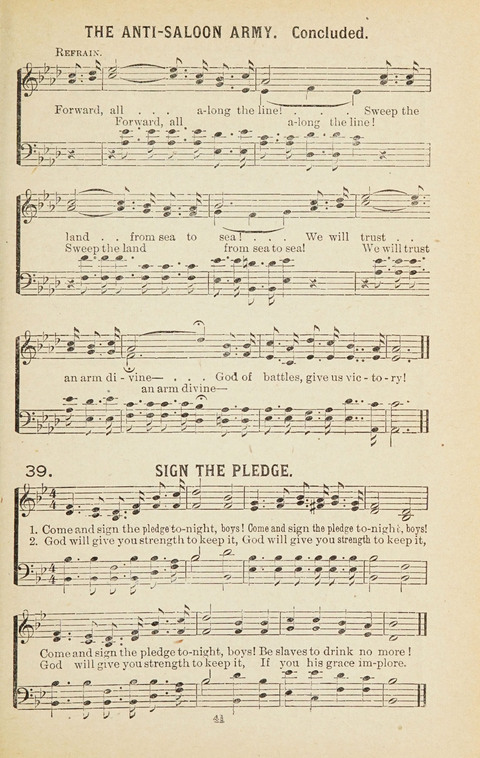 New Anti-Saloon Songs: A Collection of Temperance and Moral Reform Songs Prepared at the Request of The National Anti-Saloon League page 39