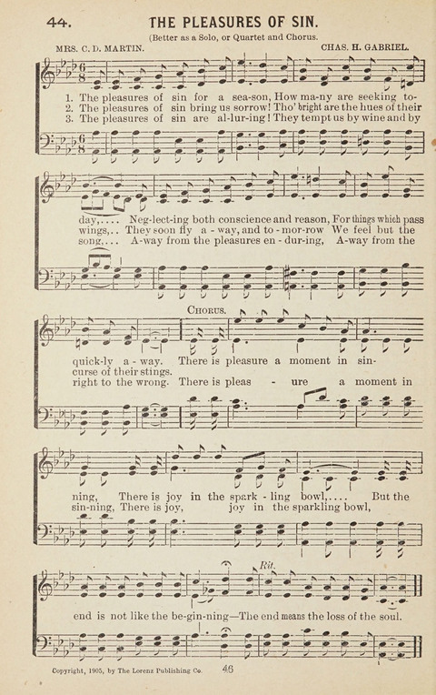 New Anti-Saloon Songs: A Collection of Temperance and Moral Reform Songs Prepared at the Request of The National Anti-Saloon League page 44
