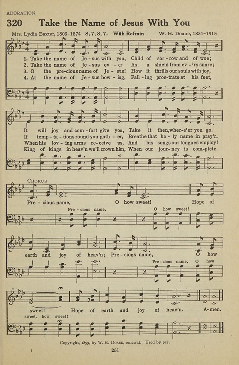New Baptist Hymnal: containing standard and Gospel hymns and responsive readings page 251
