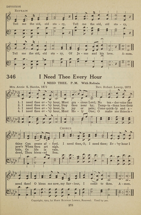 New Baptist Hymnal: containing standard and Gospel hymns and responsive readings page 275