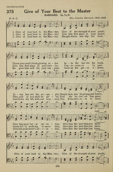 New Baptist Hymnal: containing standard and Gospel hymns and responsive readings page 304