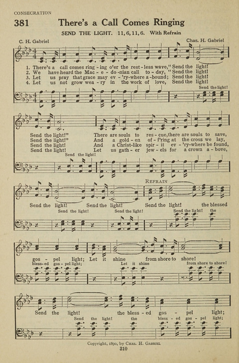 New Baptist Hymnal: containing standard and Gospel hymns and responsive readings page 310