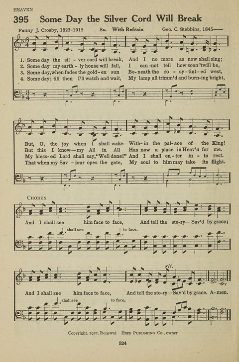 New Baptist Hymnal: containing standard and Gospel hymns and responsive readings page 324