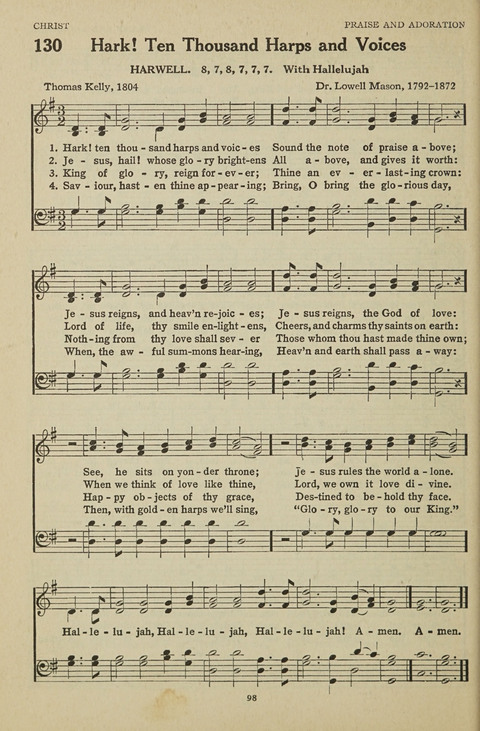 New Baptist Hymnal: containing standard and Gospel hymns and responsive readings page 98