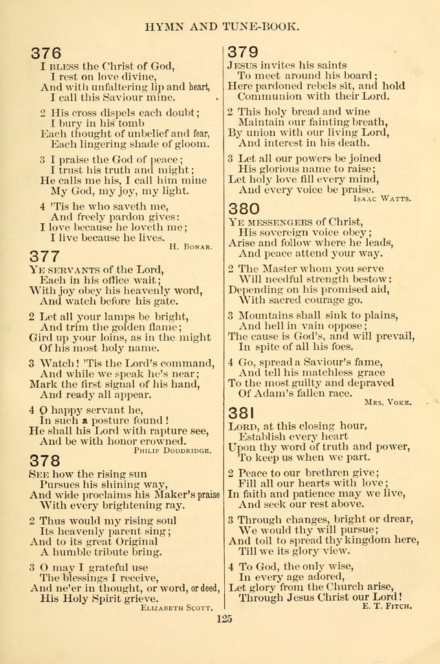 New Christian Hymn and Tune Book page 125
