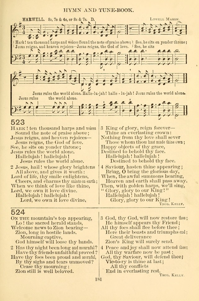 New Christian Hymn and Tune Book page 181