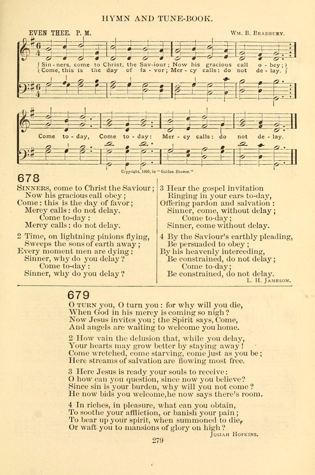 New Christian Hymn and Tune Book page 279