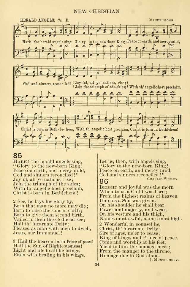 New Christian Hymn and Tune Book page 34