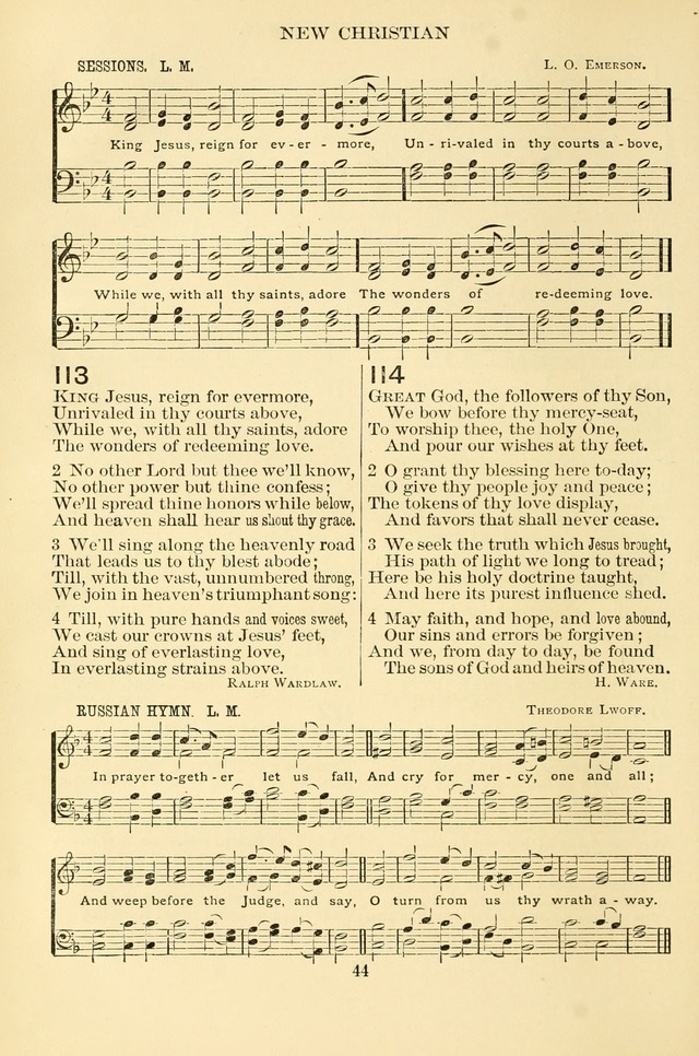 New Christian Hymn and Tune Book page 44