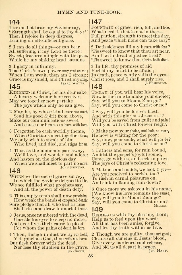 New Christian Hymn and Tune Book page 53