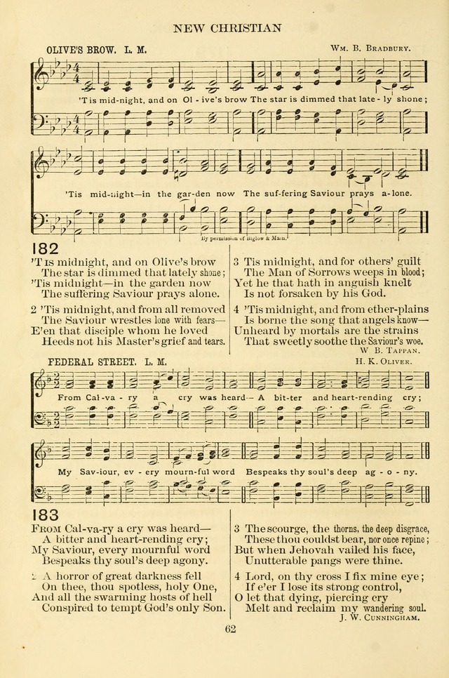New Christian Hymn and Tune Book page 62