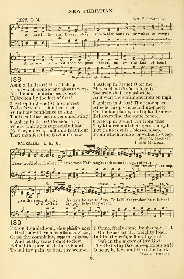 New Christian Hymn and Tune Book page 64