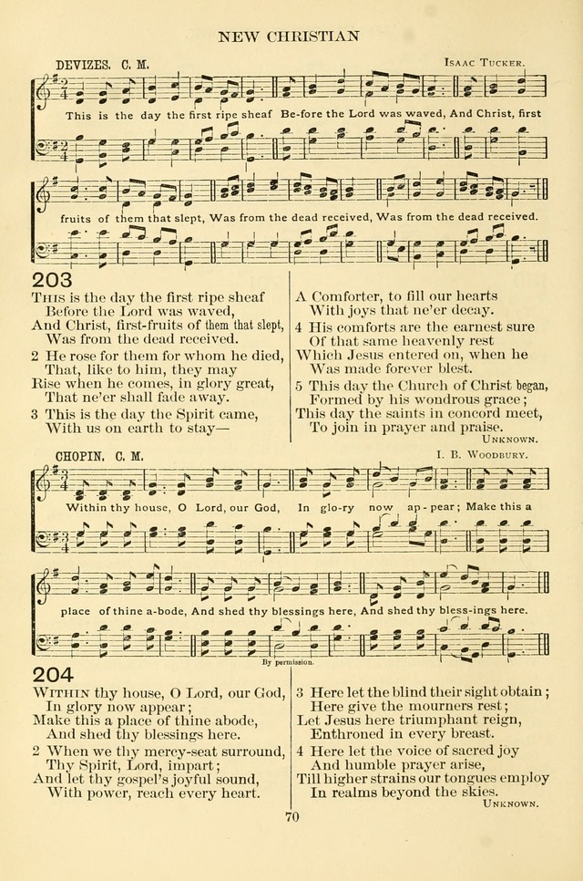 New Christian Hymn and Tune Book page 70