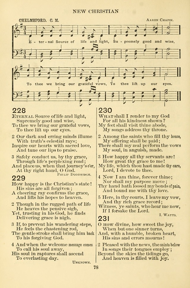 New Christian Hymn and Tune Book page 78