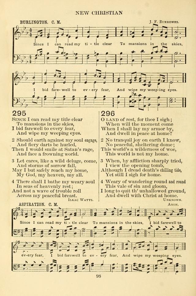 New Christian Hymn and Tune Book page 98