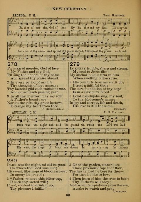 New Christian Hymn and Tune Book page 91