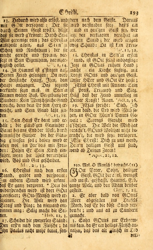 Neu-Eingerichtetes Gesang-Buch in Sich Haltend eine Sammlung (mehrentheils alter) Schöner lehr-reicher underbailicher Lieder... page 193